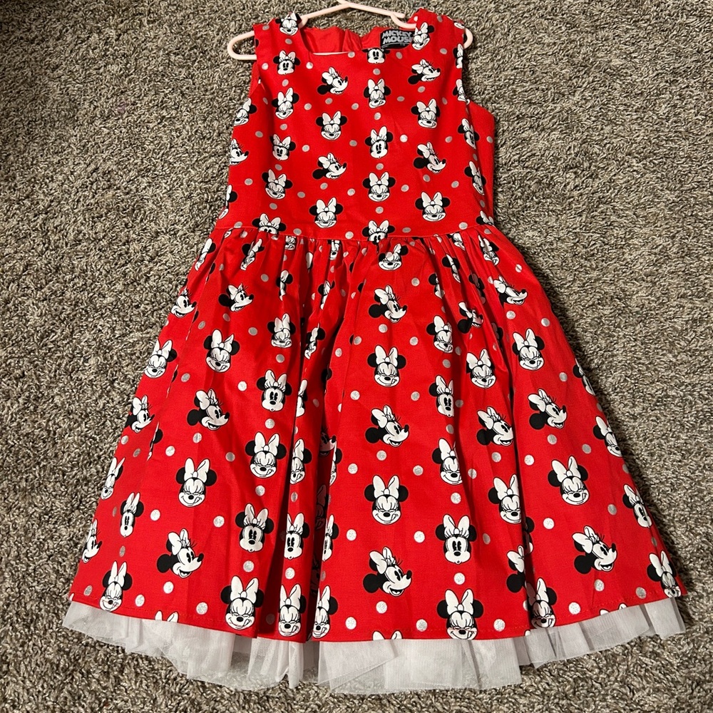 RED Mickey Mouse size 7/8 dress. Tulle underneath. Zipper back.